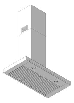 3D Shaded Image of Rangehood Canopy AEG 900 BaffleFilter