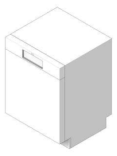 3D Shaded Image of Dishwasher SemiIntegrated AEG