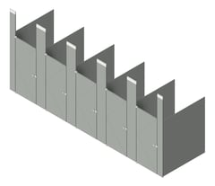 3D Shaded Image of CubicleArray CeilingHung AccuratePartitions PhenolicColorThru
