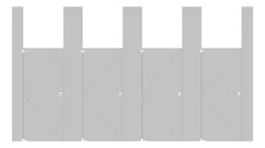 Front Image of CubicleArray CeilingHung AccuratePartitions StainlessSteel IntegratedPrivacy