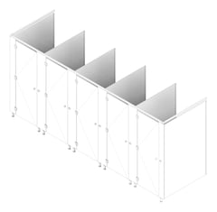 3D Documentation Image of CubicleArray FloorAnchored AccuratePartitions AlpacoClassic OverheadBraced