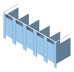 3D Shaded Image of CubicleArray FloorAnchored AccuratePartitions HDPE OverheadBraced