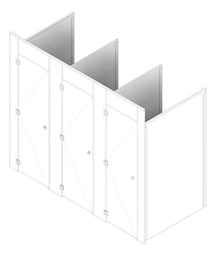 3D Documentation Image of CubicleArray FloorAnchored AccuratePartitions PhenolicColorThru MaximumPrivacy