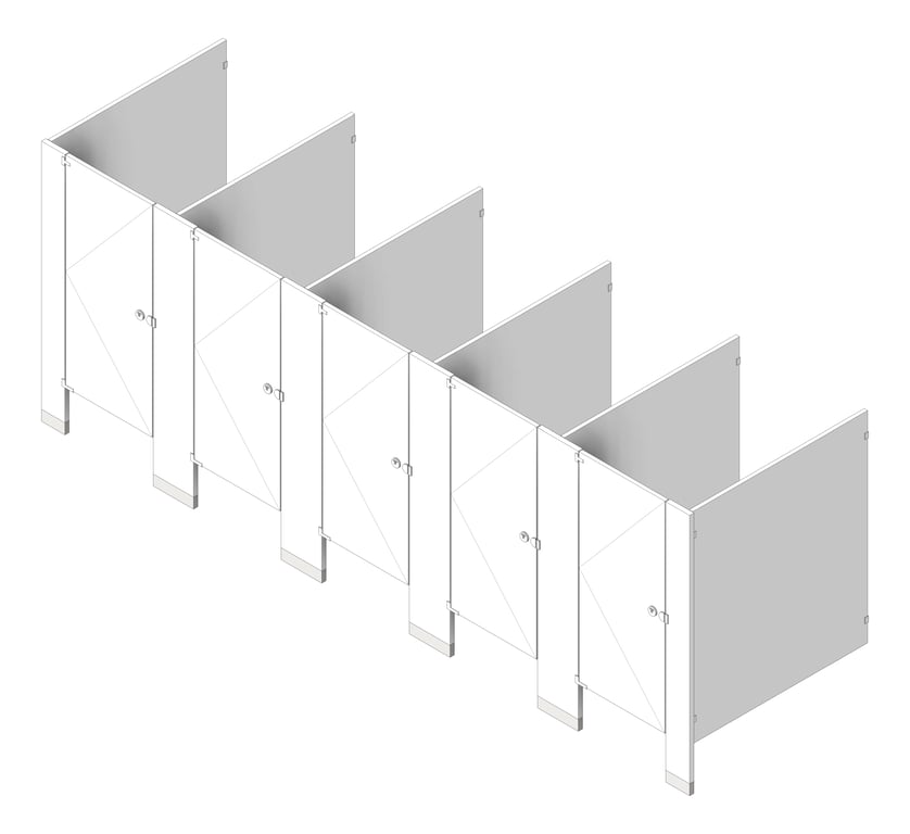 Image of CubicleArray FloorAnchored AccuratePartitions PowderCoatSteel