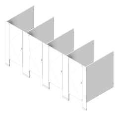 3D Shaded Image of CubicleArray FloorAnchored AccuratePartitions PowderCoatSteel IntegratedPrivacy