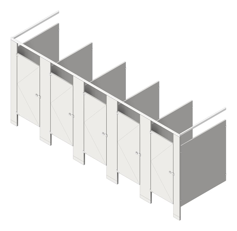 Navigate to CubicleArray FloorAnchored AccuratePartitions StainlessSteel OverheadBraced