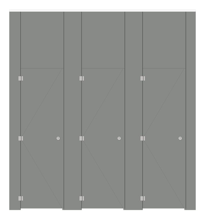 Front Image of CubicleArray FloorToCeilingAnchored AccuratePartitions PhenolicColorThru MaximumPrivacy