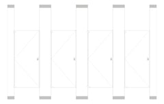 Front Image of CubicleArray FloorToCeilingAnchored AccuratePartitions PowderCoatSteel IntegratedPrivacy