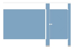 Front Image of Cubicle FloorAnchored AccuratePartitions HDPE OverheadBraced Alcove