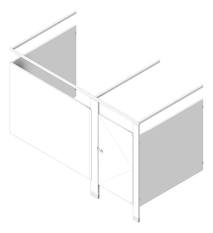 Image of Cubicle FloorAnchored AccuratePartitions PowderCoatSteel OverheadBraced Alcove