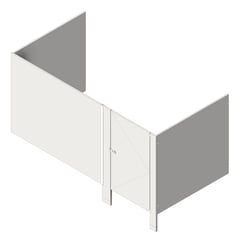 3D Shaded Image of Cubicle FloorAnchored AccuratePartitions StainlessSteel Alcove