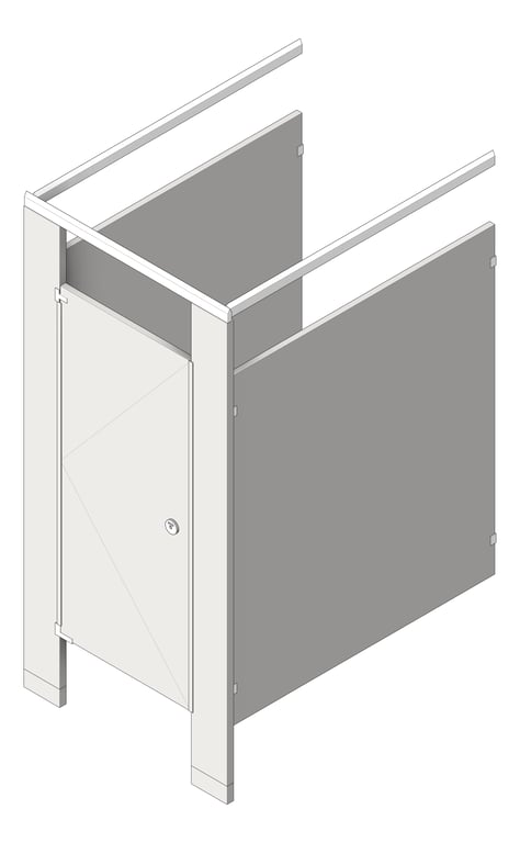 Navigate to Cubicle FloorAnchored AccuratePartitions StainlessSteel OverheadBraced UltimatePrivacy