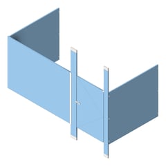 3D Shaded Image of Cubicle FloorToCeilingAnchored AccuratePartitions HDPE Alcove