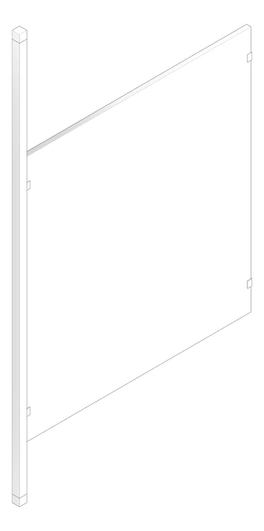3D Documentation Image of UrinalScreen FloorToCeilingAnchored AccuratePartitions StainlessSteel PostMount