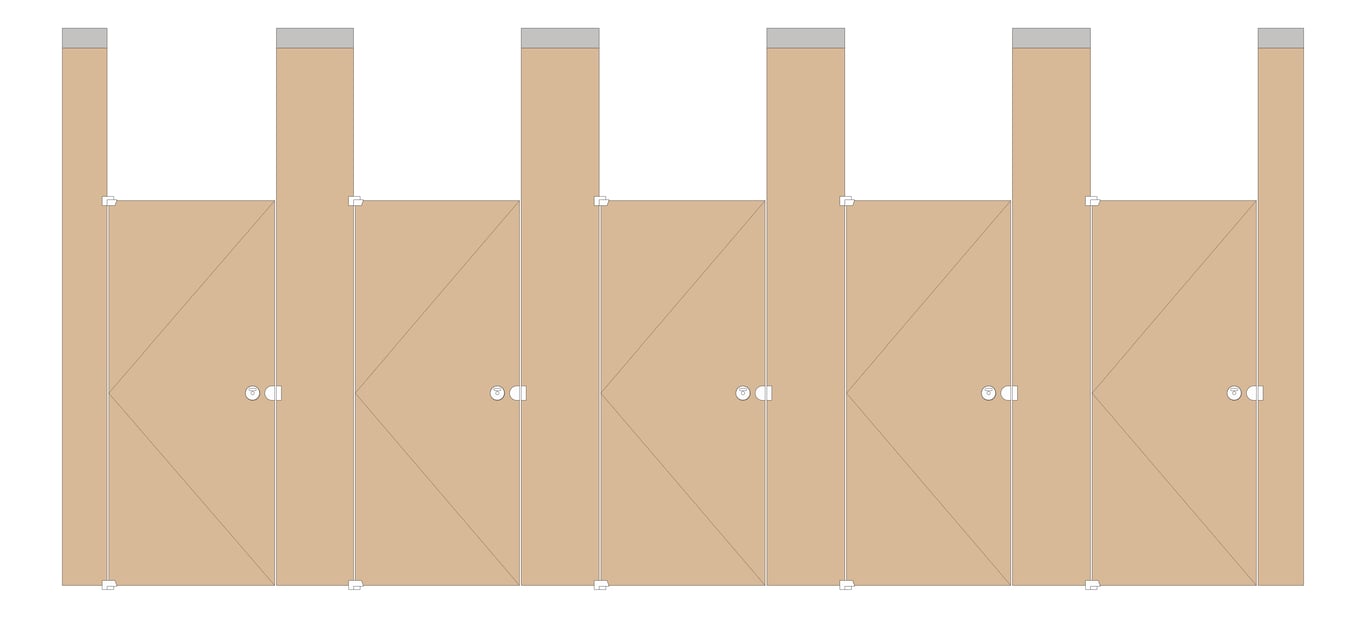 Front Image of CubicleArray CeilingHung GlobalPartitions LaminateLegacy