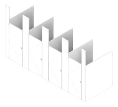 3D Documentation Image of CubicleArray CeilingHung GlobalPartitions PowderCoatSteel IntegratedPrivacy