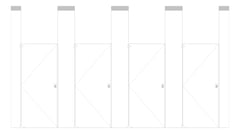 Front Image of CubicleArray CeilingHung GlobalPartitions PowderCoatSteel IntegratedPrivacy