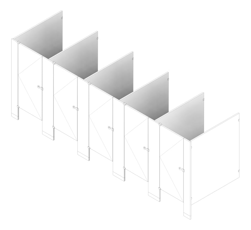 3D Documentation Image of CubicleArray FloorAnchored GlobalPartitions LaminateLegacy