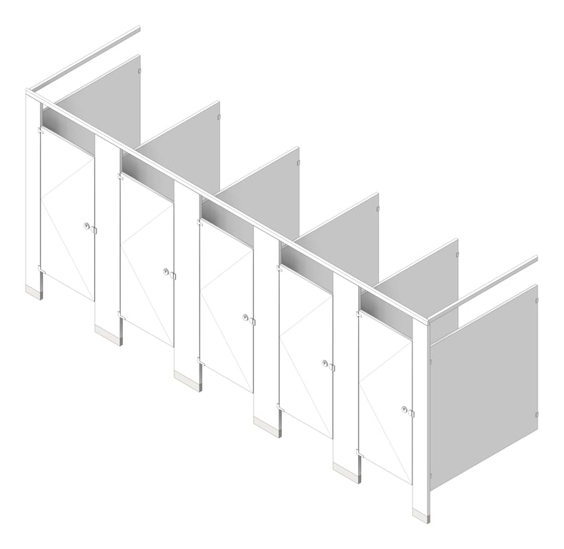 Image of CubicleArray FloorAnchored GlobalPartitions PowderCoatSteel OverheadBraced