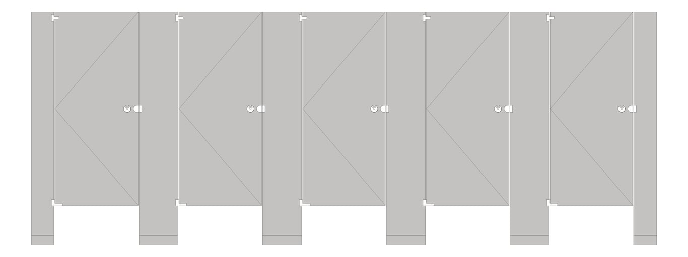 Front Image of CubicleArray FloorAnchored GlobalPartitions StainlessSteel