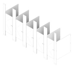 3D Documentation Image of CubicleArray FloorToCeilingAnchored GlobalPartitions HDPE