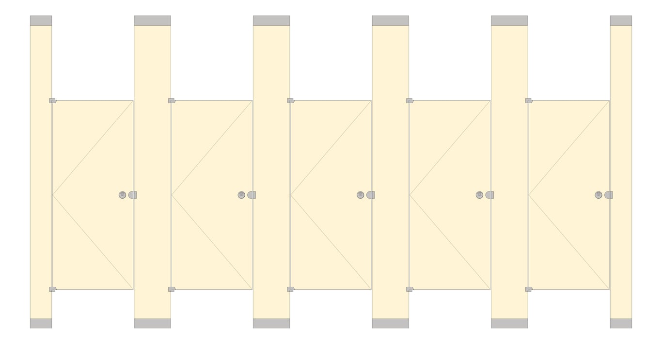 Front Image of CubicleArray FloorToCeilingAnchored GlobalPartitions PhenolicBlackCore