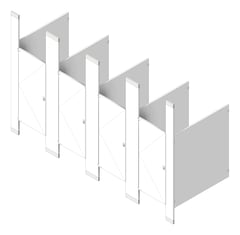 3D Shaded Image of CubicleArray FloorToCeilingAnchored GlobalPartitions PowderCoatSteel IntegratedPrivacy