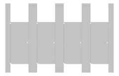 Front Image of CubicleArray FloorToCeilingAnchored GlobalPartitions StainlessSteel IntegratedPrivacy