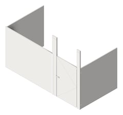 3D Shaded Image of Cubicle CeilingHung GlobalPartitions StainlessSteel Alcove