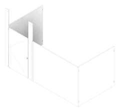 3D Documentation Image of Cubicle CeilingHung GlobalPartitions StainlessSteel IntegratedPrivacy Alcove