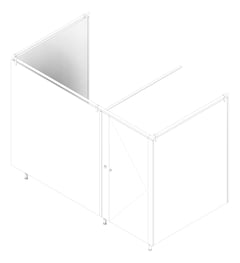 3D Documentation Image of Cubicle FloorAnchored GlobalPartitions AlpacoElegance OverheadBraced Alcove