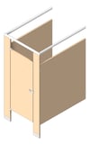 3D Shaded Image of Cubicle FloorAnchored GlobalPartitions LaminateLegacy OverheadBraced