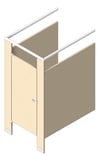 3D Shaded Image of Cubicle FloorAnchored GlobalPartitions LaminateMoistureGuard OverheadBraced