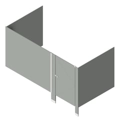 3D Shaded Image of Cubicle FloorAnchored GlobalPartitions PhenolicColorThru Alcove