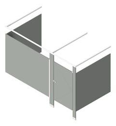 3D Shaded Image of Cubicle FloorAnchored GlobalPartitions PhenolicColorThru OverheadBraced Alcove