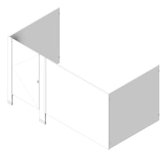 3D Shaded Image of Cubicle FloorAnchored GlobalPartitions PowderCoatSteel IntegratedPrivacy Alcove