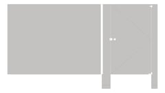 Front Image of Cubicle FloorAnchored GlobalPartitions StainlessSteel Alcove