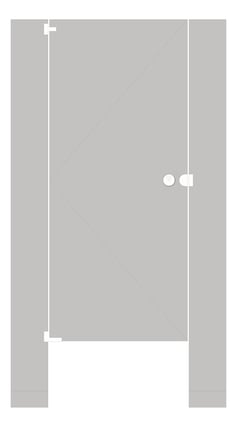 Front Image of Cubicle FloorAnchored GlobalPartitions StainlessSteel