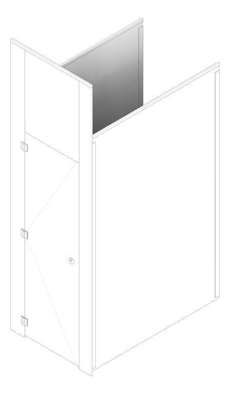 3D Documentation Image of Cubicle FloorToCeilingAnchored GlobalPartitions PhenolicColorThru MaximumPrivacy