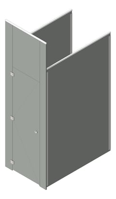 3D Shaded Image of Cubicle FloorToCeilingAnchored GlobalPartitions PhenolicColorThru MaximumPrivacy