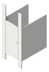 3D Shaded Image of Cubicle FloorToCeilingAnchored GlobalPartitions StainlessSteel
