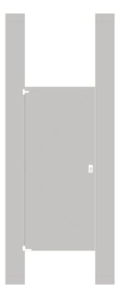 Front Image of Cubicle FloorToCeilingAnchored GlobalPartitions StainlessSteel IntegratedPrivacy