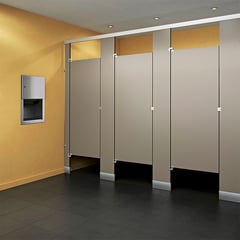 ASI-Partitions_BlackCorePhenolic@2x.jpg Image of UrinalScreen FloorAnchored AccuratePartitions HDPE OverheadBraced