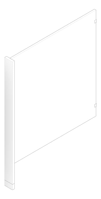 3D Documentation Image of UrinalScreen FloorAnchored GlobalPartitions StainlessSteel PilasterMount