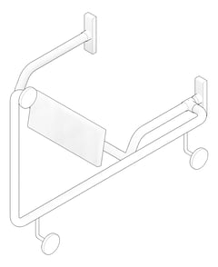 3D Documentation Image of BackRest SurfaceMount ASIJDMacDonald 90degGrabRail LH