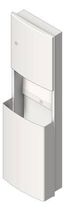 3D Shaded Image of CombinationUnit Recessed ASIJDMacDonald Roval PaperDispenser WasteBin Removable 56L