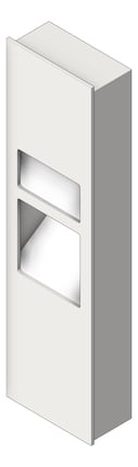 3D Shaded Image of CombinationUnit Recessed ASIJDMacDonald Simplicity HandDryer PaperDispenser WasteBin 26L