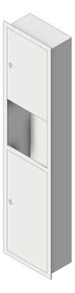 3D Shaded Image of CombinationUnit Recessed ASIJDMacDonald Traditional PaperDispenser WasteBin 26L