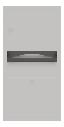 Front Image of CombinationUnit Recessed ASIJDMacDonald Traditional PaperDispenser WasteBin 7.6L