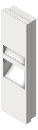 3D Shaded Image of CombinationUnit SemiRecessed ASIJDMacDonald HandDryer PaperDispenser WasteBin 26L